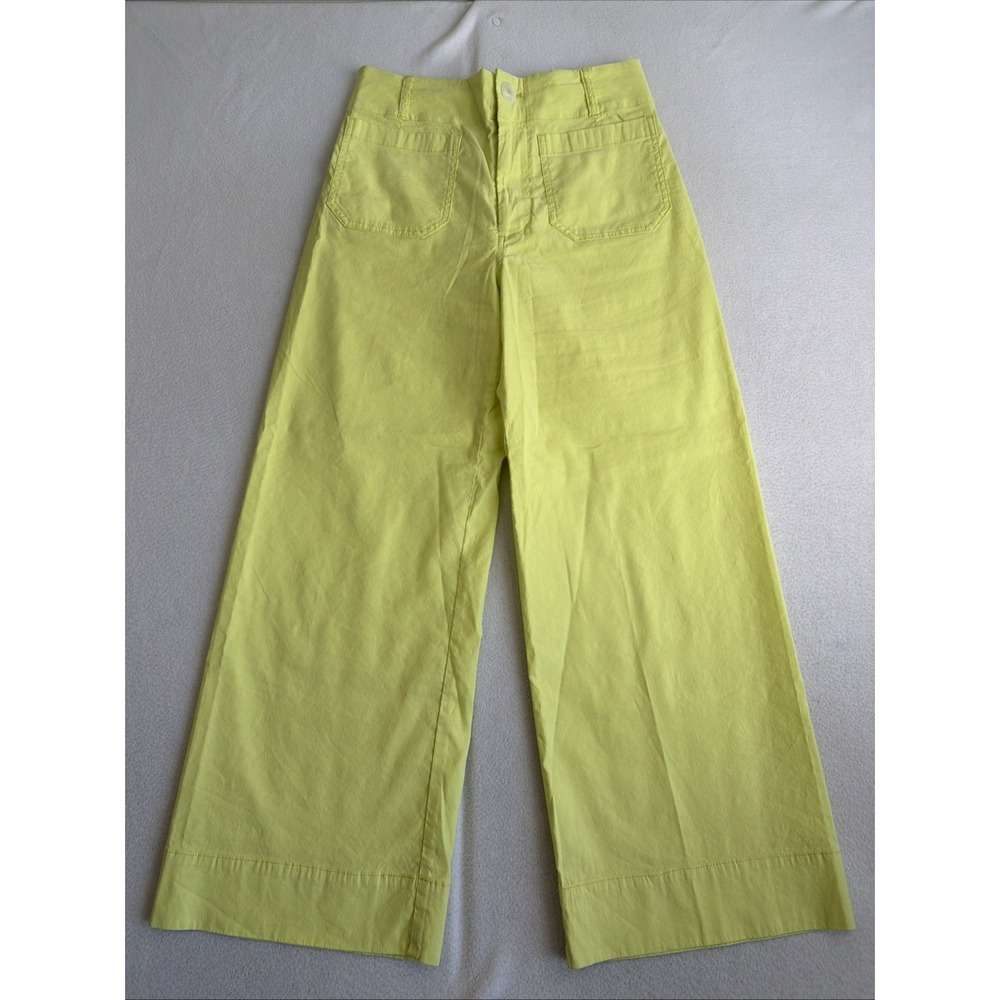 Maeve Pants 28 The Colette Wide Leg Cropped Yellow High Rise Summer Linen